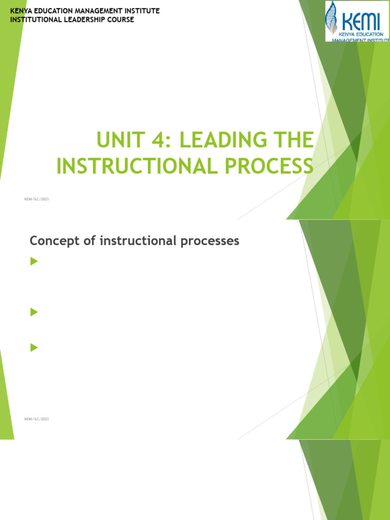 LEADING THE INSTRUCTIONAL PROCESS - PDF - KEMI | PDF