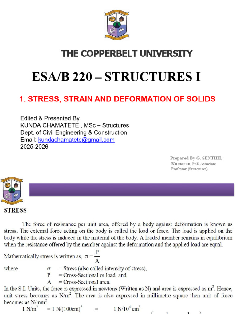 1a. Simple Stress & Strain | PDF | Deformation (Engineering) | Strength ...