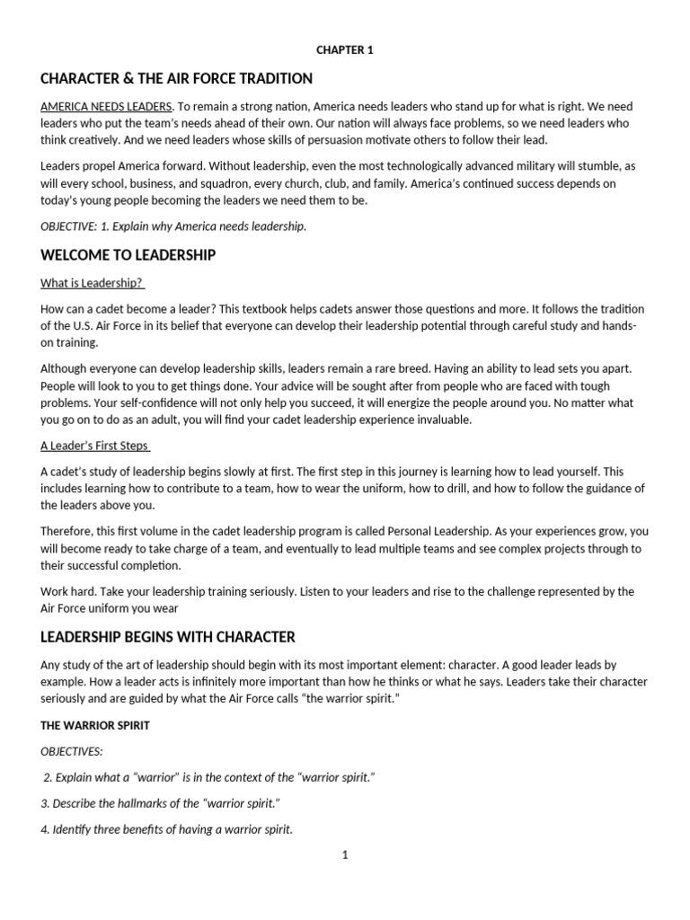 Learn To Lead CHAPTER 1 | PDF