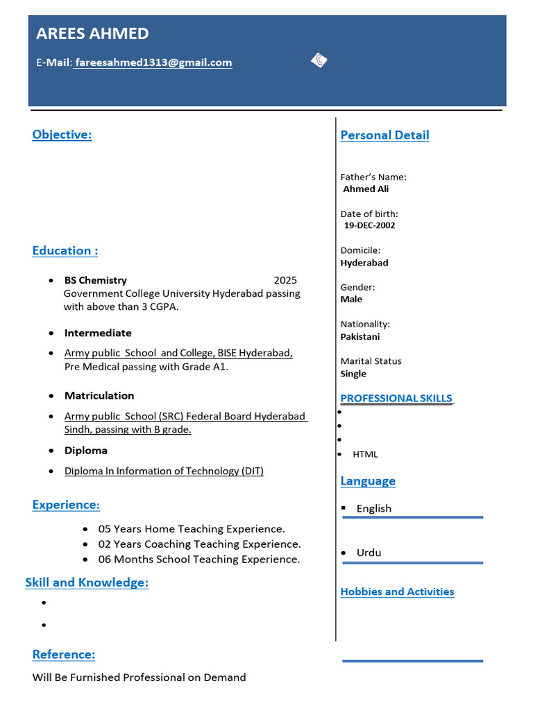 Arees Cv Update f | PDF