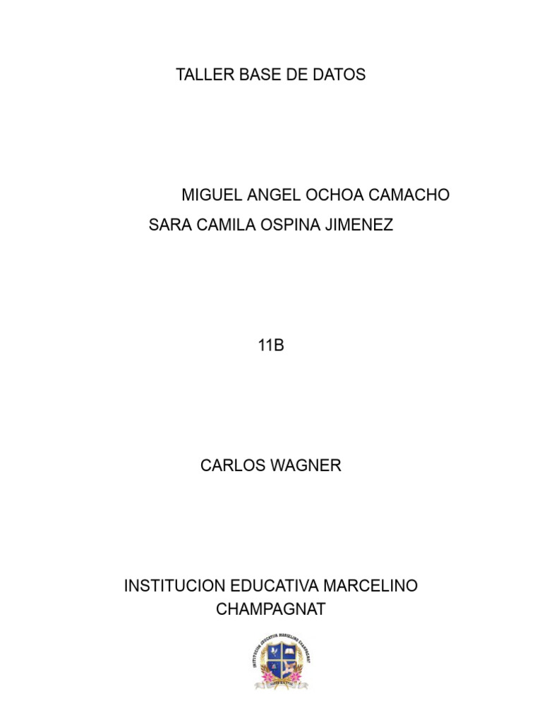 Taller Base de Datos | PDF