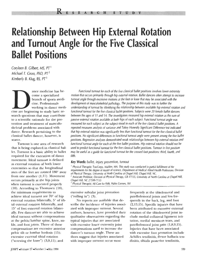 Gilbert Et Al 1998 Relationship Between Hip External Rotation and ...