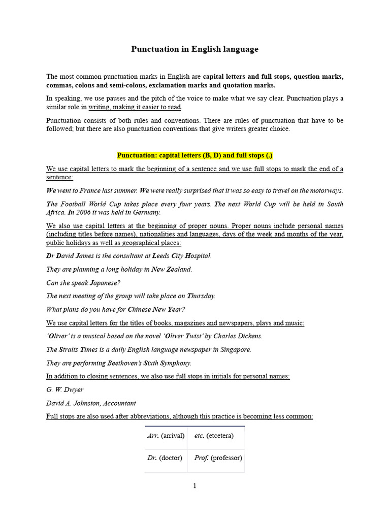 Punctuation Rules | PDF