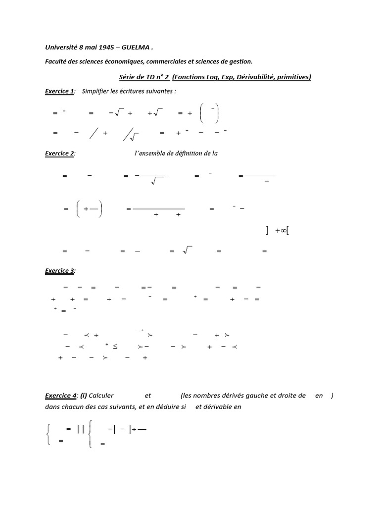 Math1 _série2+solution | PDF
