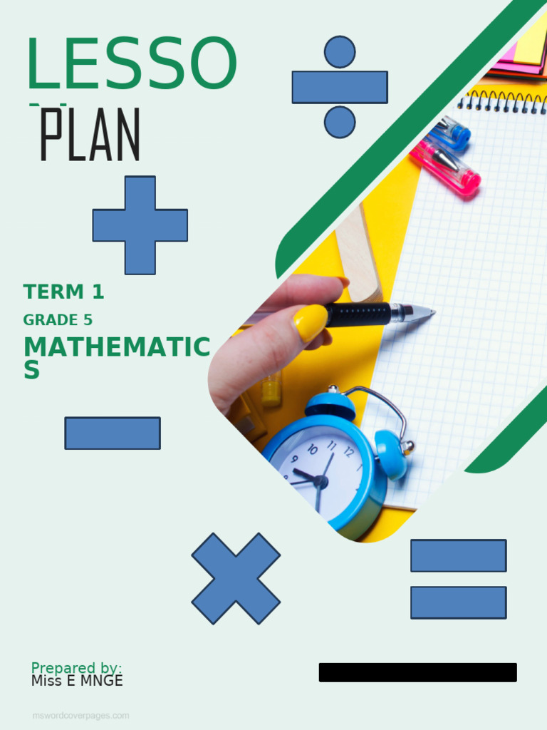 Mathematics Term 1 Lesson Plan Cover Page | PDF
