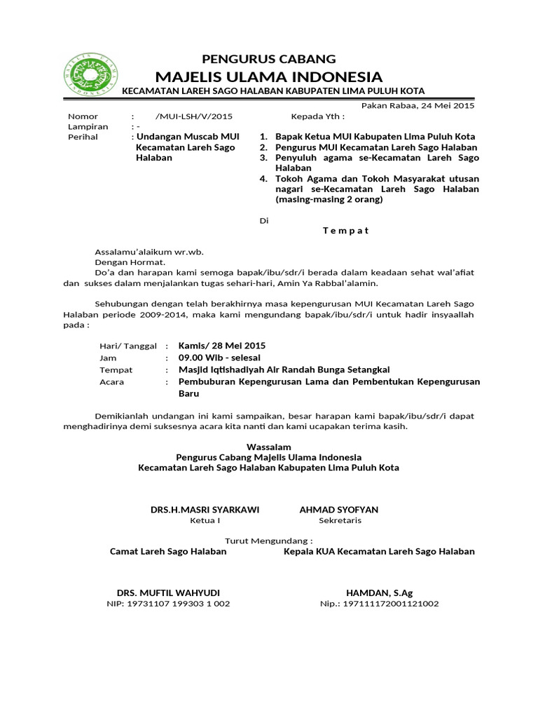 Undangan Mui | PDF