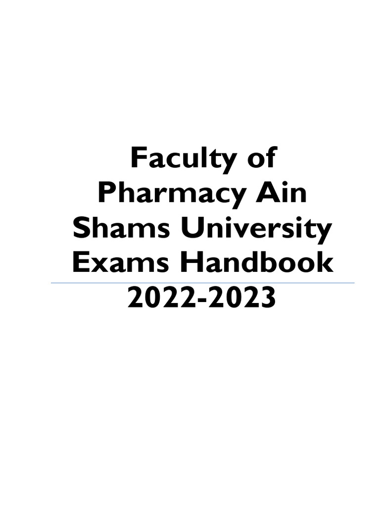 Appendix I- Exam Handbook 2022-2023 | PDF
