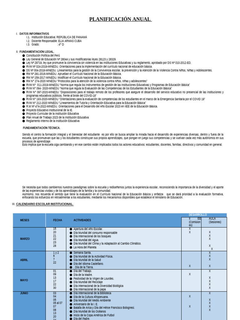 Planificacion Curricular 4° Grado | PDF | Sustracción | Educación primaria