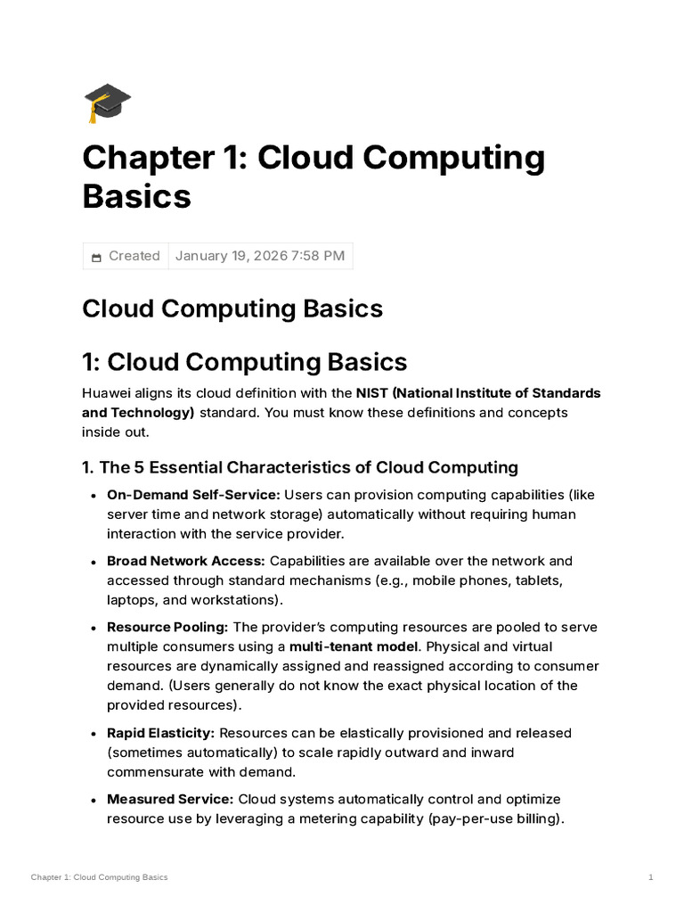 Chapter 1. Cloud Computing Basics | PDF
