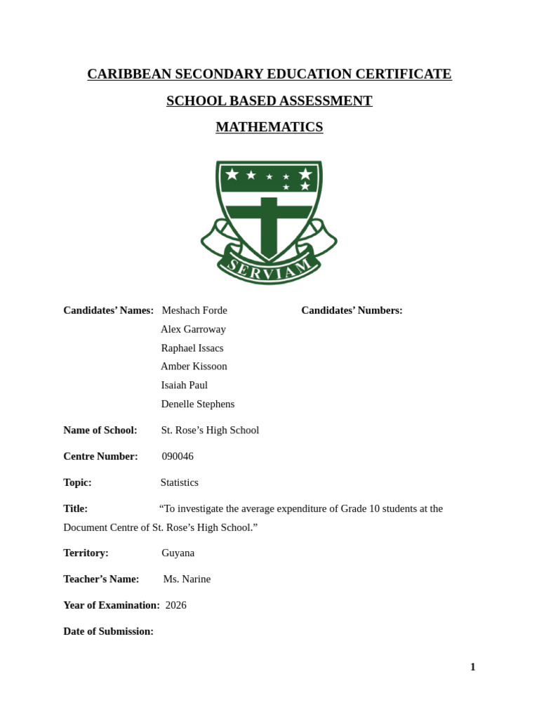 Add Maths Sba | PDF