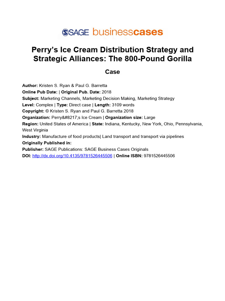 Perrys Ice Cream Case | PDF