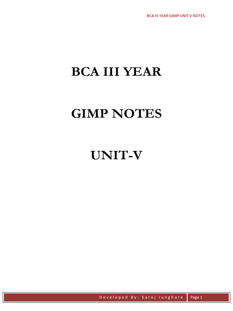 Bca III Year Gimp Unit V Notes | PDF
