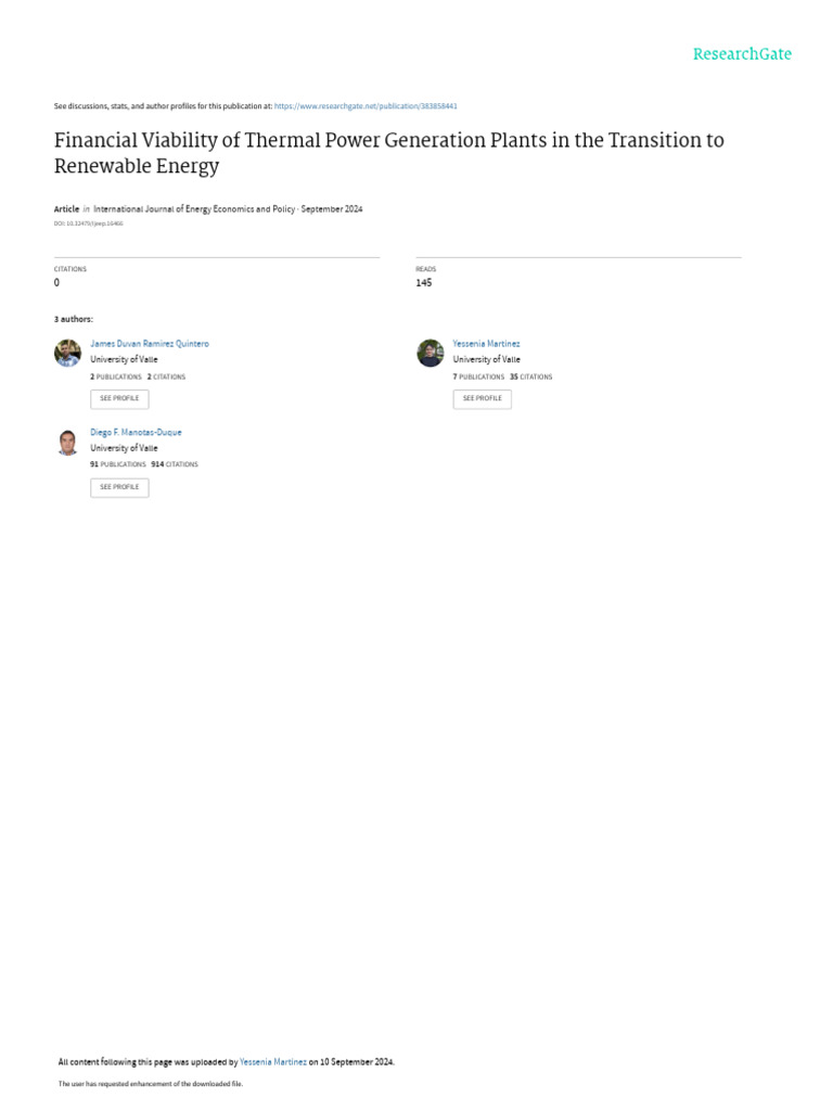 Financial Viability of Thermal Power | PDF | Energy Development ...