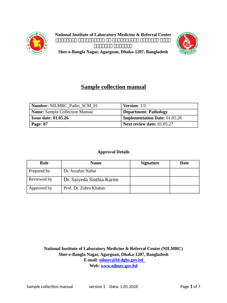 Pathology Sample Collection Manual | PDF | Cytopathology ...