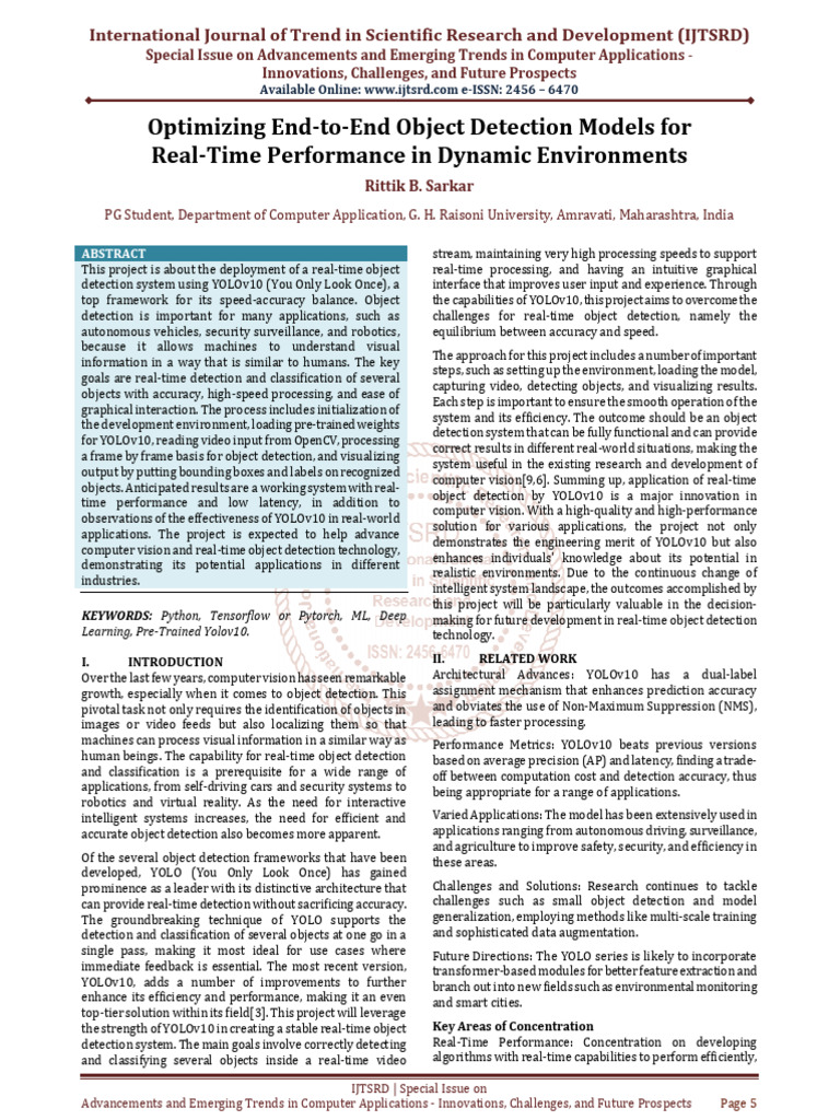 Optimizing End to End Object Detection Models for Real Time Performance ...