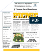 Silver Foxes Newsletter - August 2012 From The Takoma Park Recreation Department