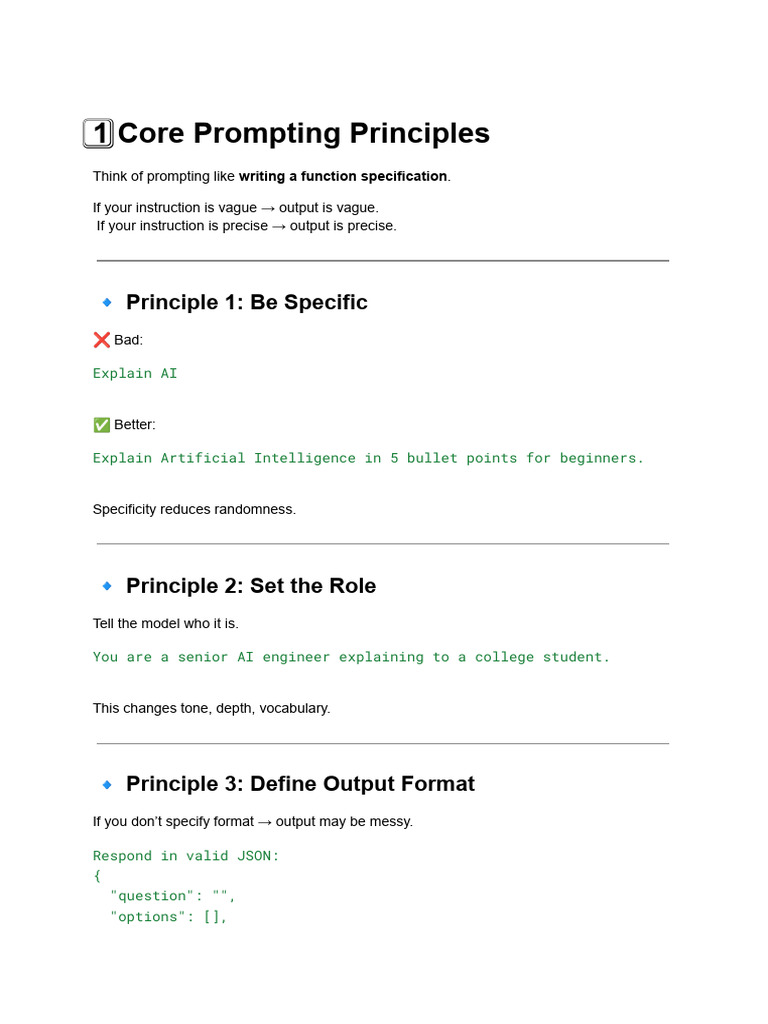 Core Prompting Skills (Week1 (2)) | PDF