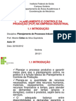 Planejamento produção empresa industrial