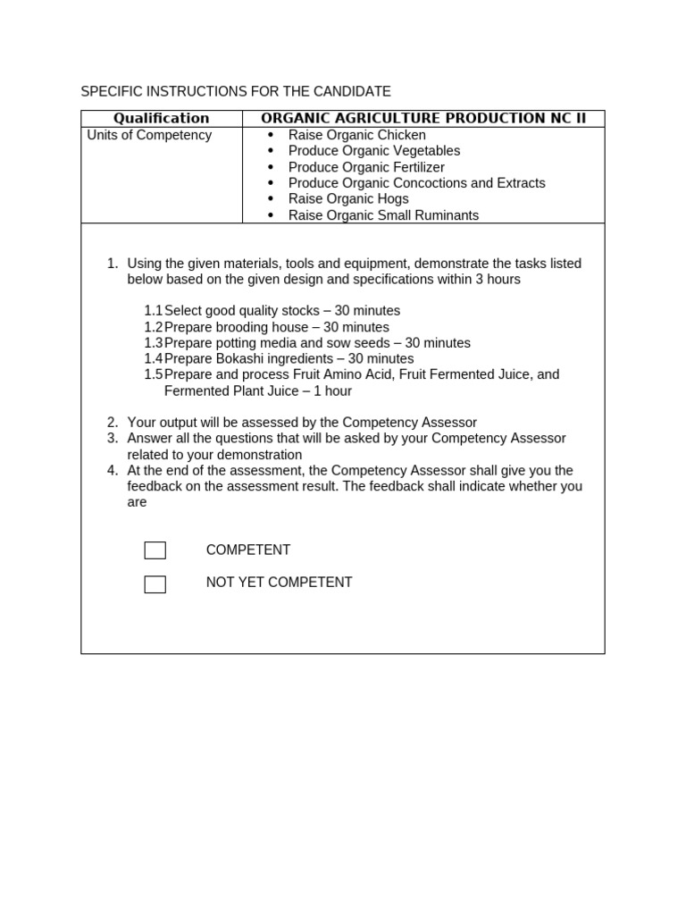 Specific Instructions For The Candidate | PDF