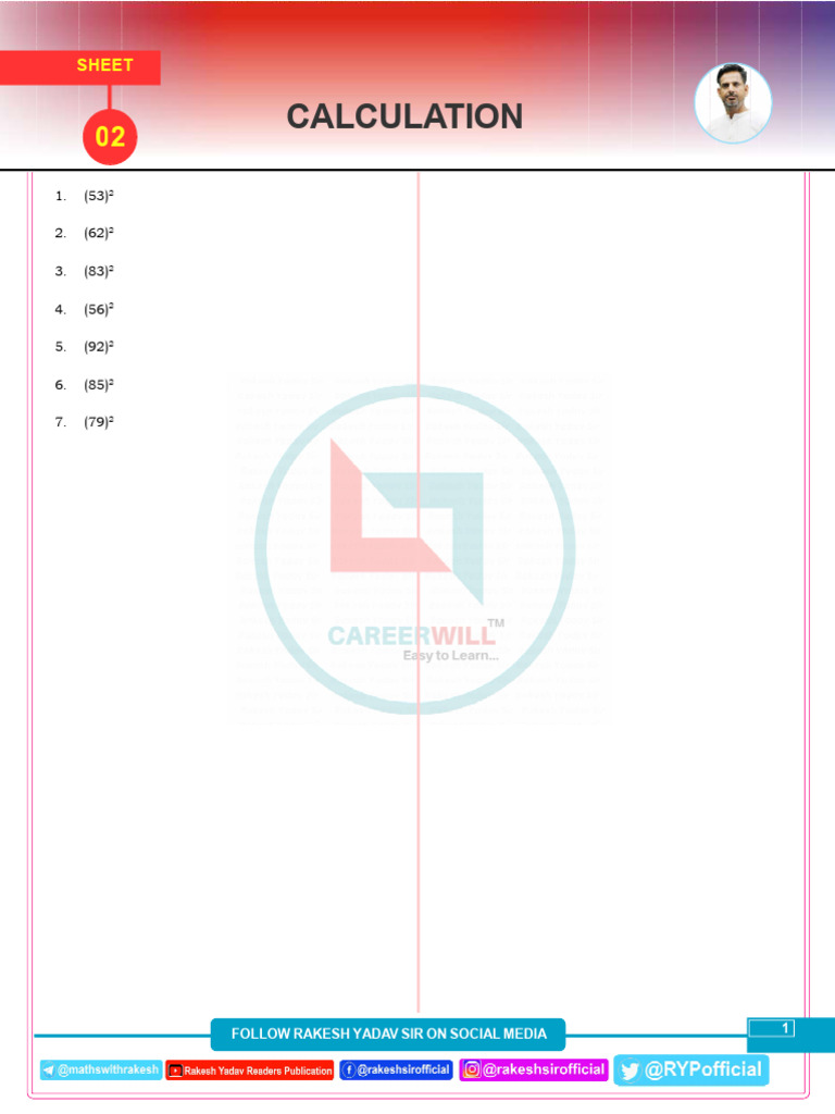 Calculation Sheet 02 | PDF