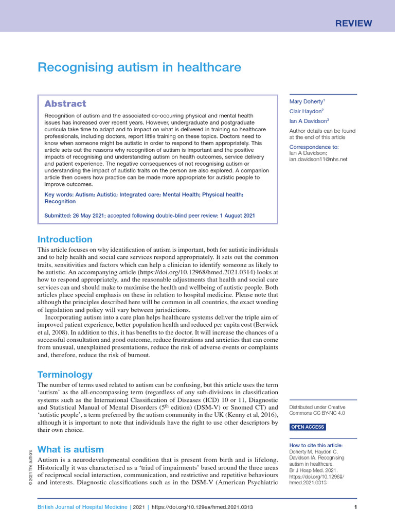 doherty-et-al-2021-recognising-autism-in-healthcare | PDF