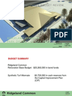 Ridgeland Common Project Budget Review - August 2012