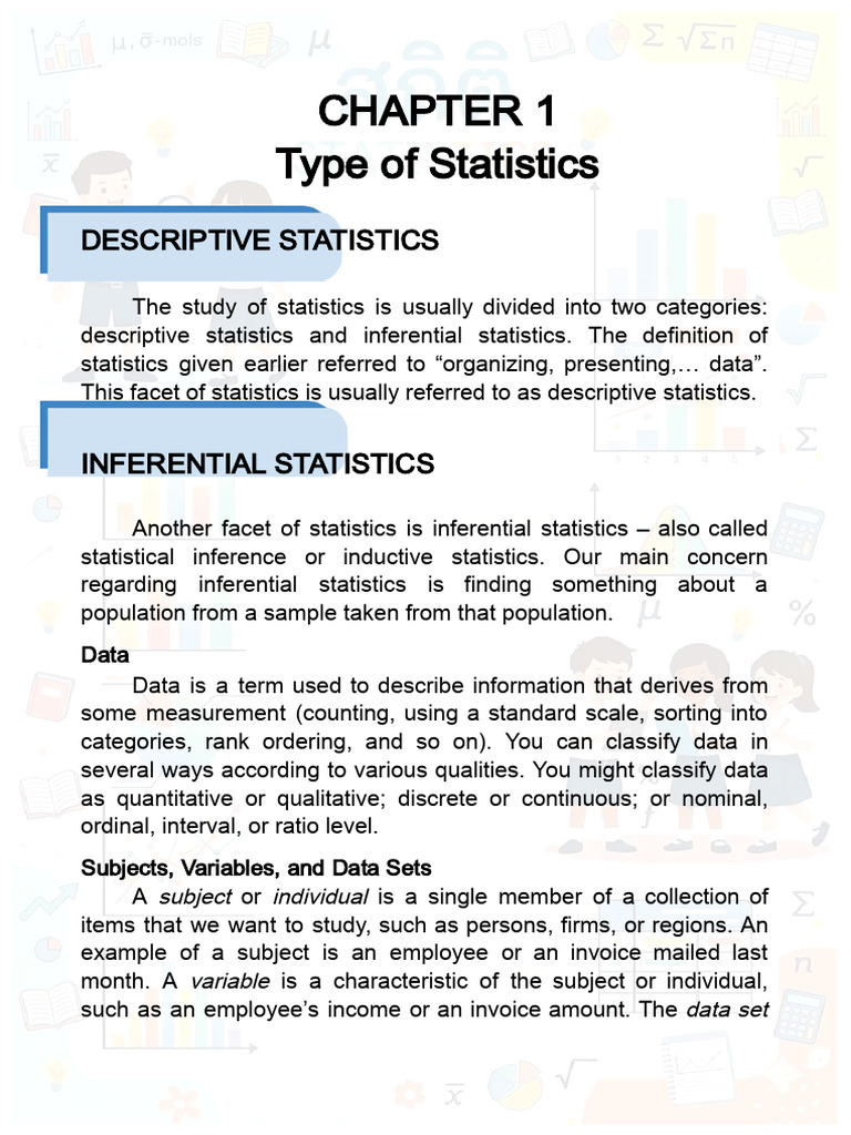 01.Type of Statistics | PDF