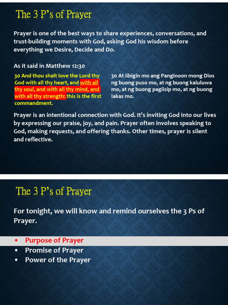 The 3Ps of Prayer - Part 1 | PDF