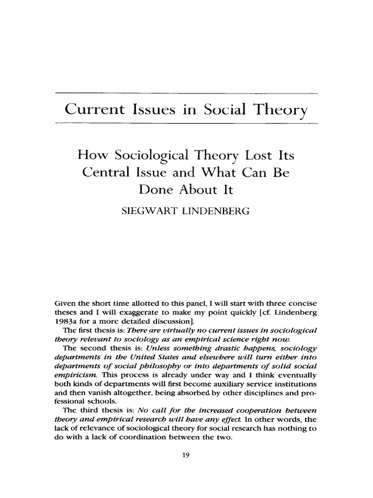[1986] Current Issues in Social Theory | PDF