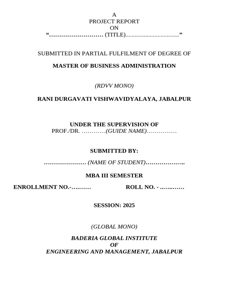 Internship Report Format III Sem 2025 | PDF | Methodology | Data Analysis