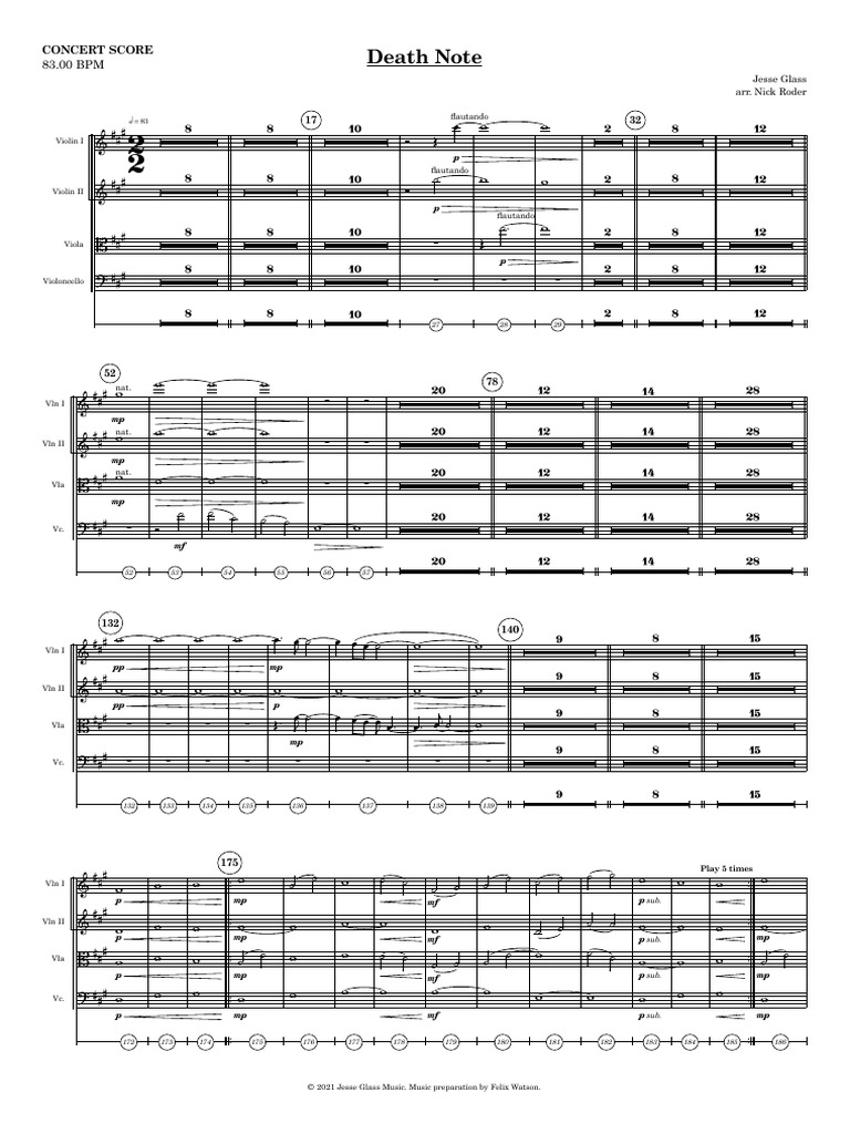 01 - Full Score - Death Note - V3 | PDF
