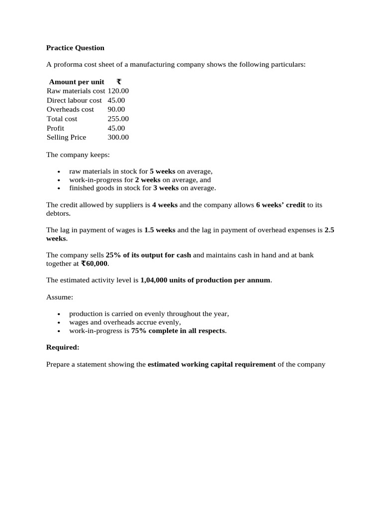 Question for Practice_WCM-2 | PDF