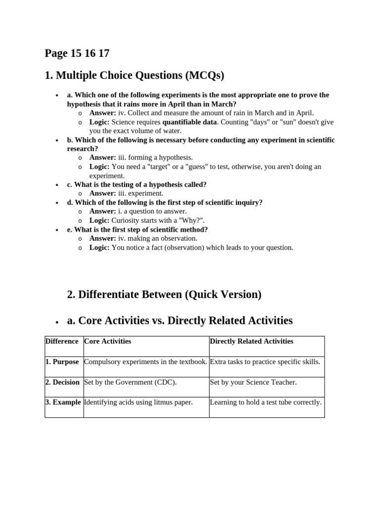 1.Scientific Learning -Revision Solutions | PDF | Scientific Method ...