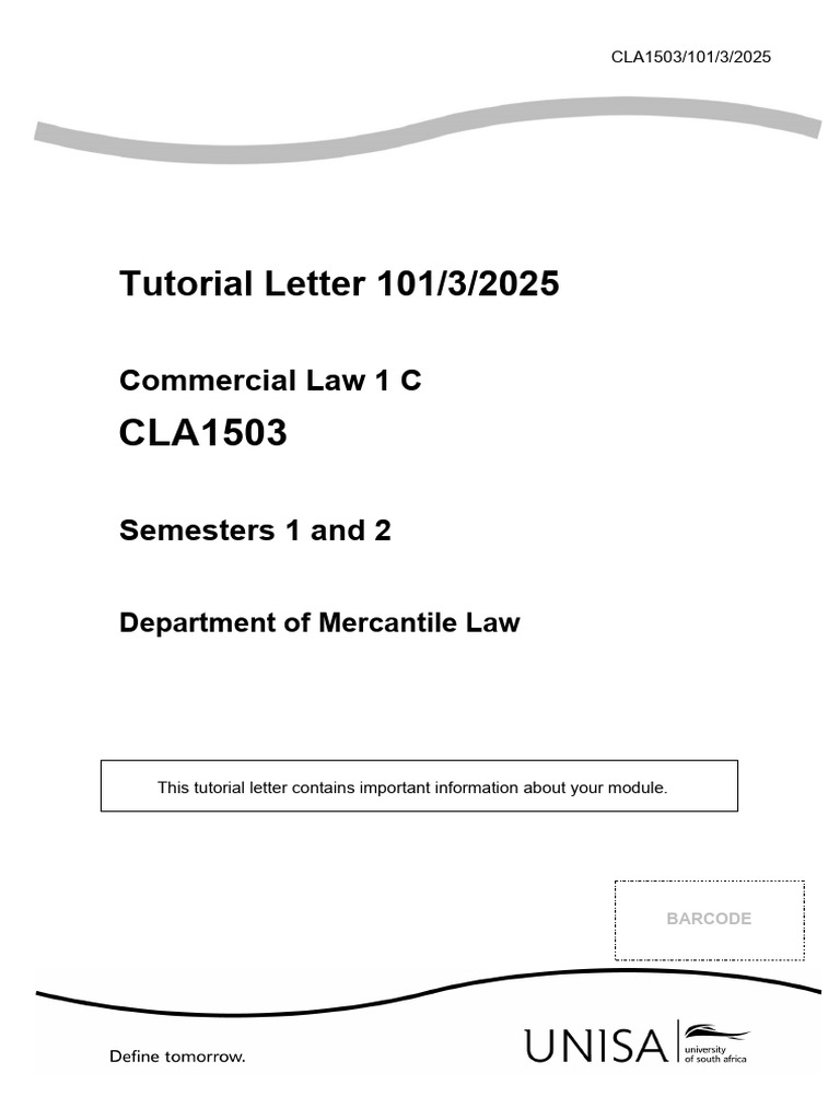 Tutorial Letter | PDF