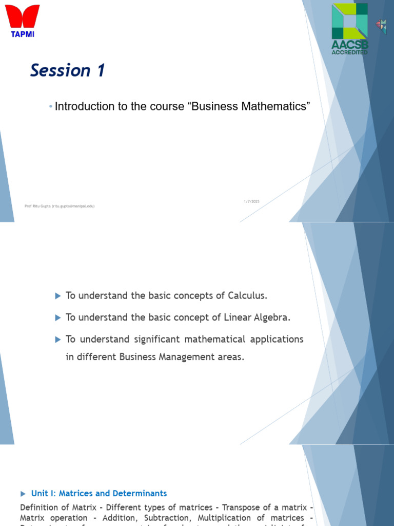 Business Mathematics | PDF | Matrix (Mathematics) | Calculus
