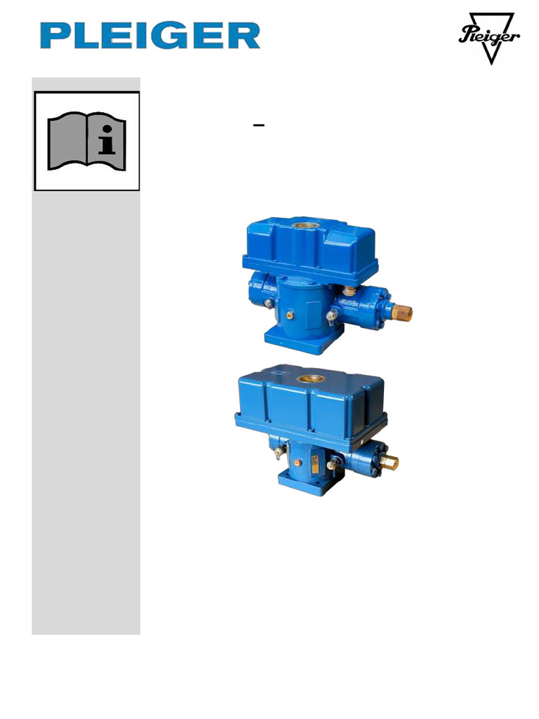 (MAINTANENCE) PLEIGER VALVE MANUAL | PDF | Valve | Actuator