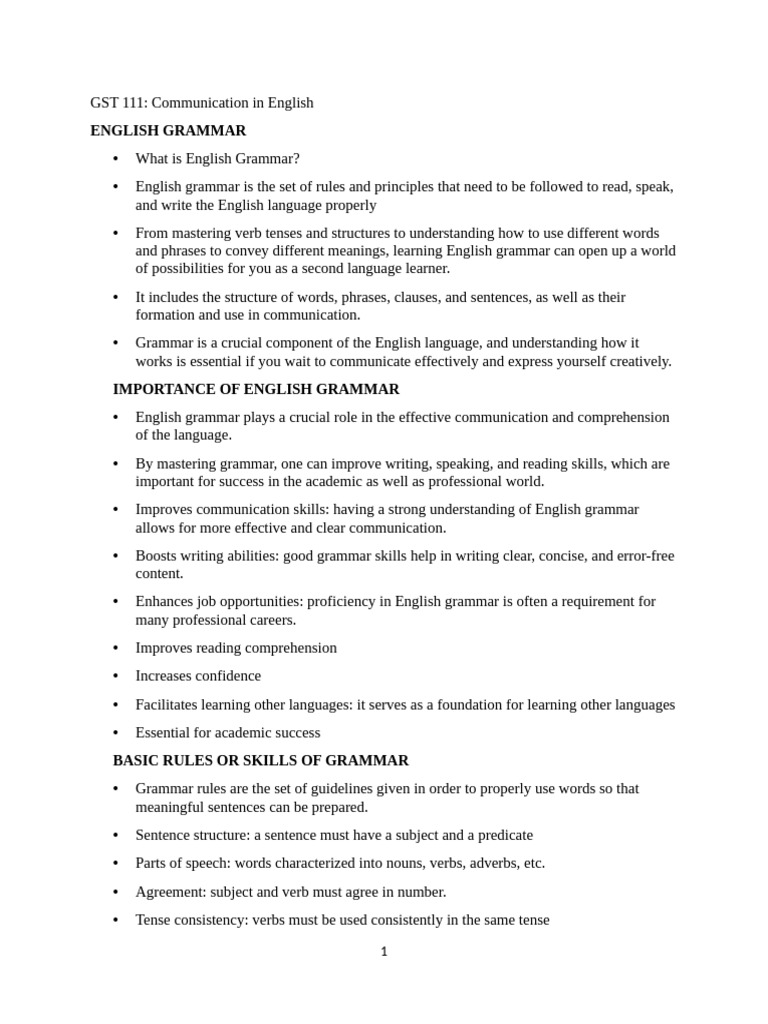 GST 111 Notes | PDF | Grammatical Number | English Grammar