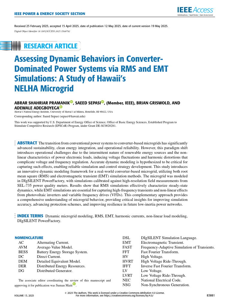 Assessing Dynamic Behaviors in Converter- Dominated Power Systems via ...