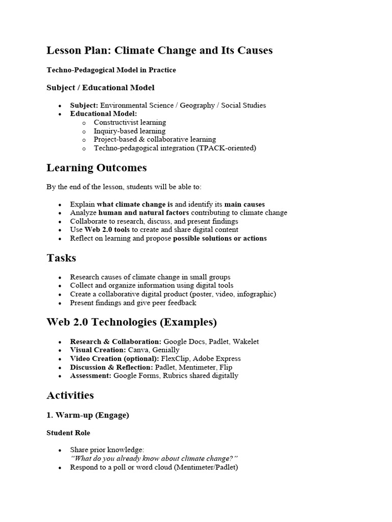 Lesson Plans ans Scenarios for teachers all level | PDF | Climate ...