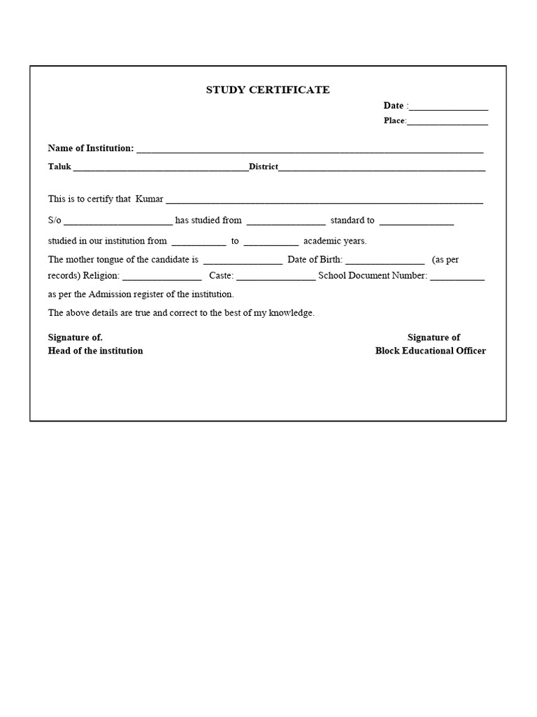 Study Certificate Final-1 | PDF