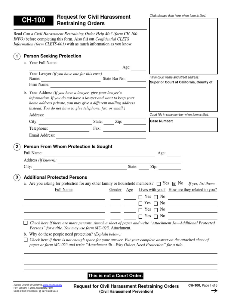 Restraining Order | PDF | Restraining Order | Harassment