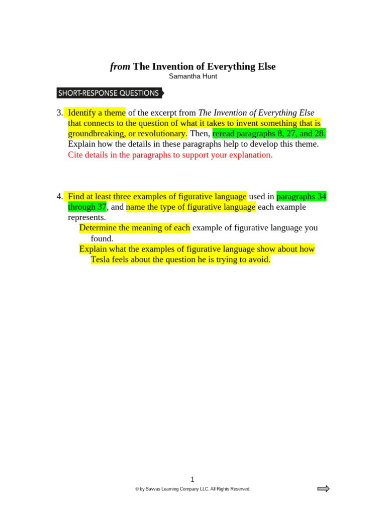 From the Invention of Everything Else-Text Analysis 2 | PDF