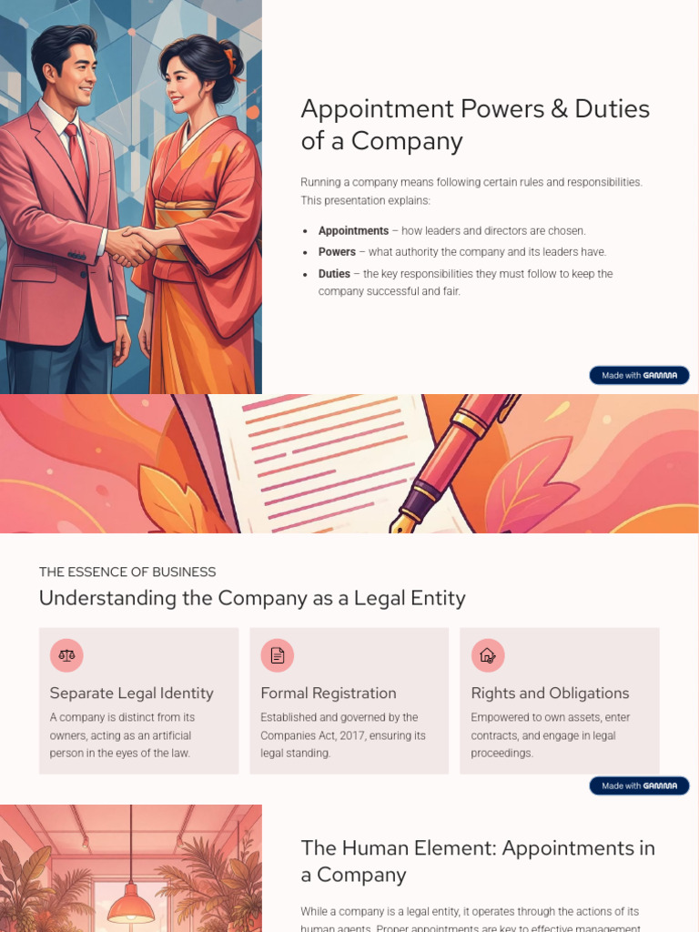 Appointment Powers and Duties of a Company | PDF | Audit | Companies