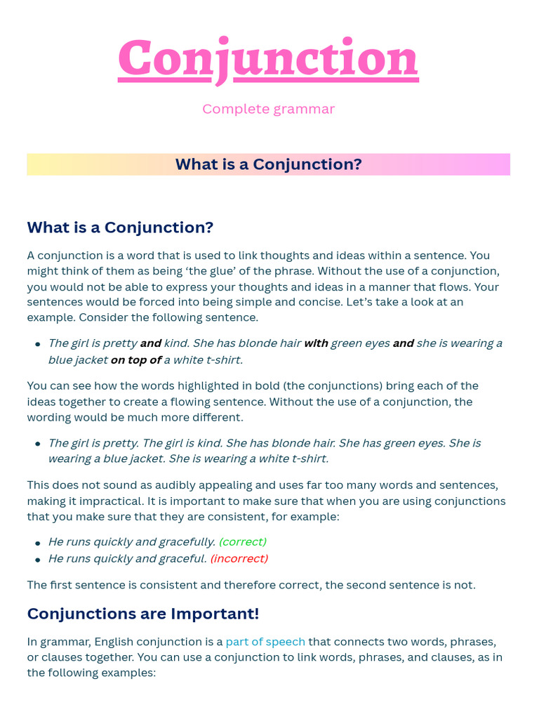 Conjunction | PDF | Linguistic Typology | Semantic Units