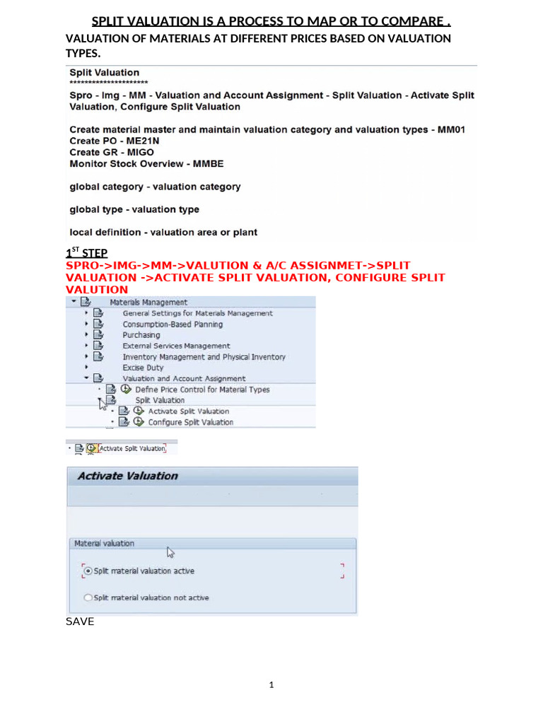 Split Valuation New | PDF