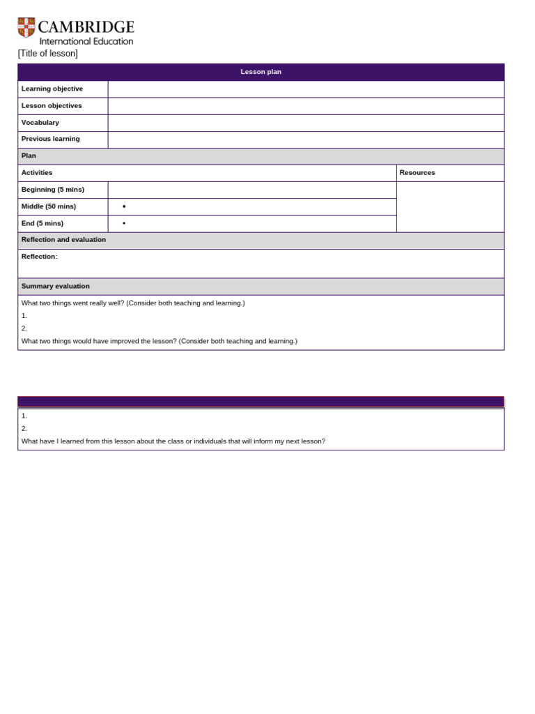 Pdq Lessonplan Template | PDF