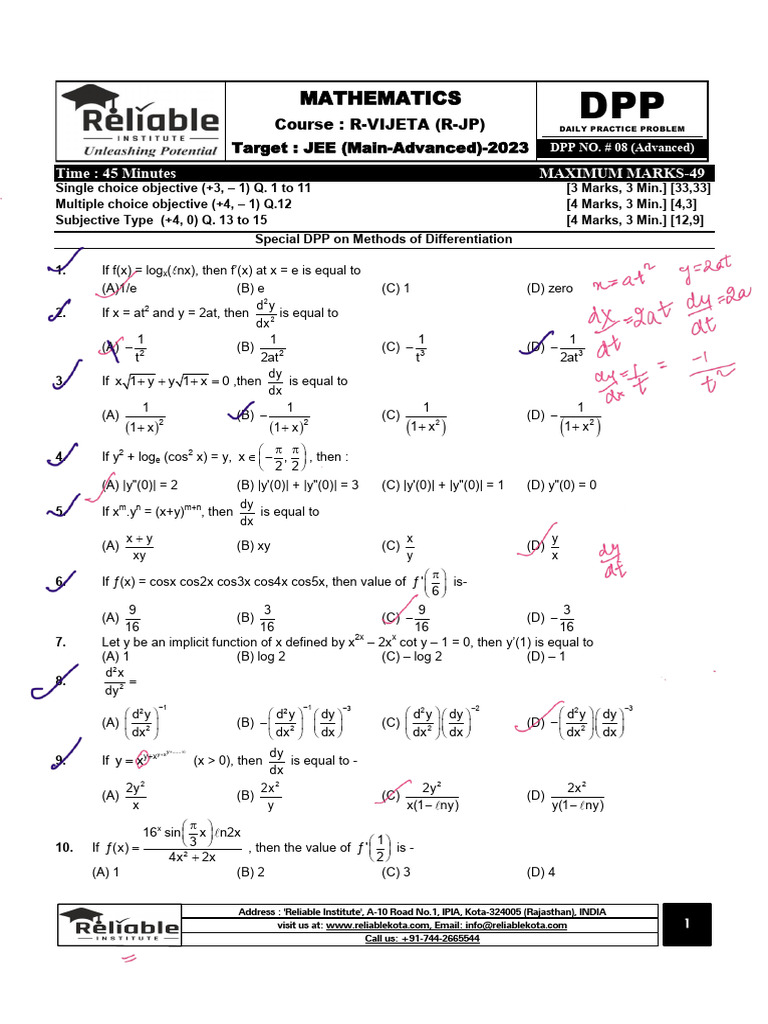 Differentiation Dip | PDF | Function (Mathematics) | Functions And Mappings