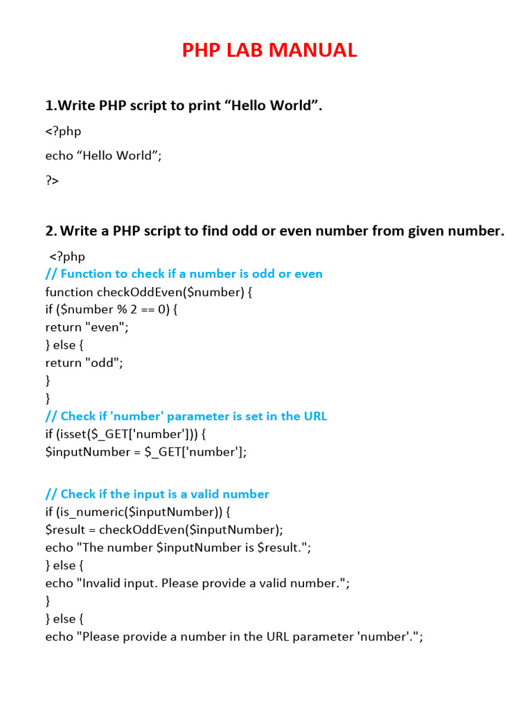 PHP Lab Manual | PDF