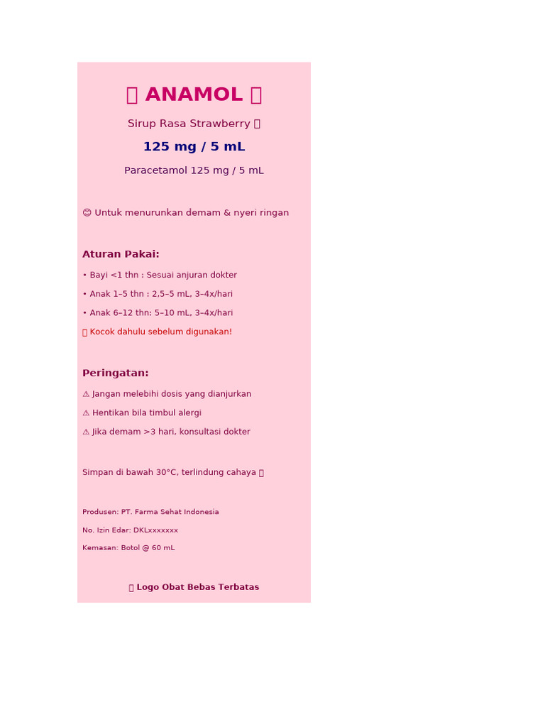 Anamol Label Strawberry Fun | PDF