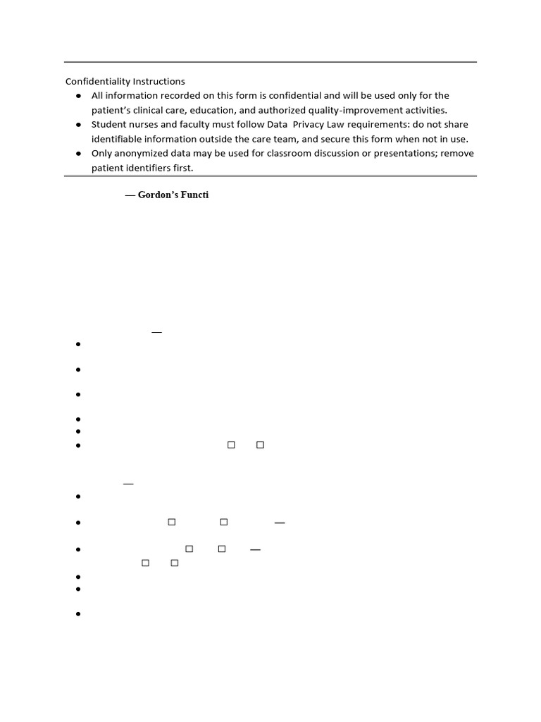 Gordon's functional pattern-Adult _Pediatric | PDF | Sleep | Caregiver
